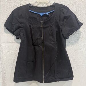 Simply Vera Women’s Vera Wang
Cotton Blouse Black Neck Pleated
Baby Doll Large